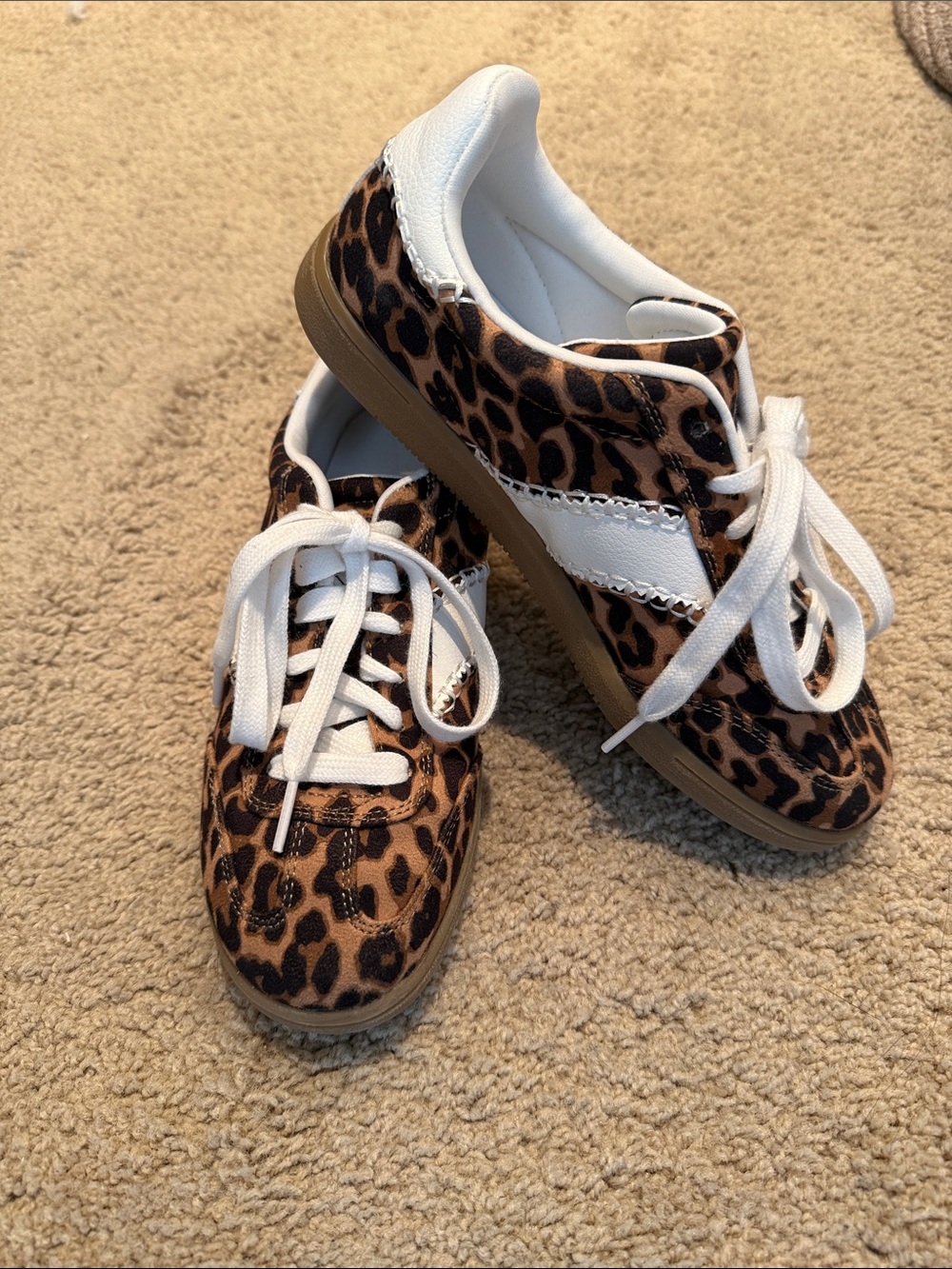 Universal Thread Leopard-Print Sneakers with White Stripe and Gum Sole